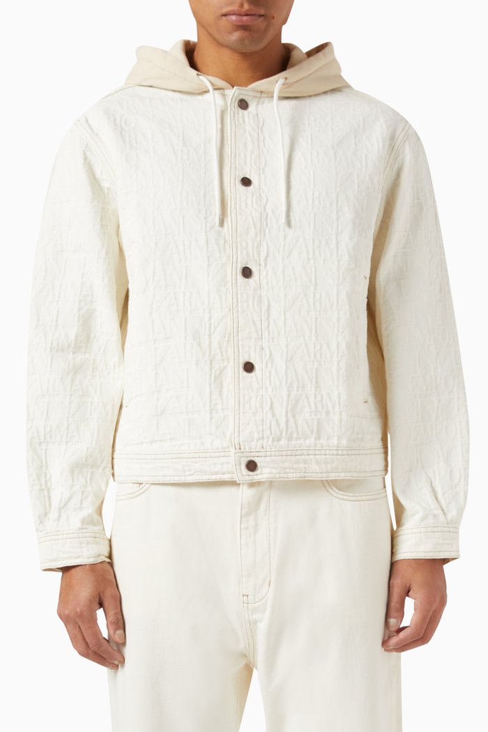 

Logo Blouson Jacket in Cotton-blend, Neutral