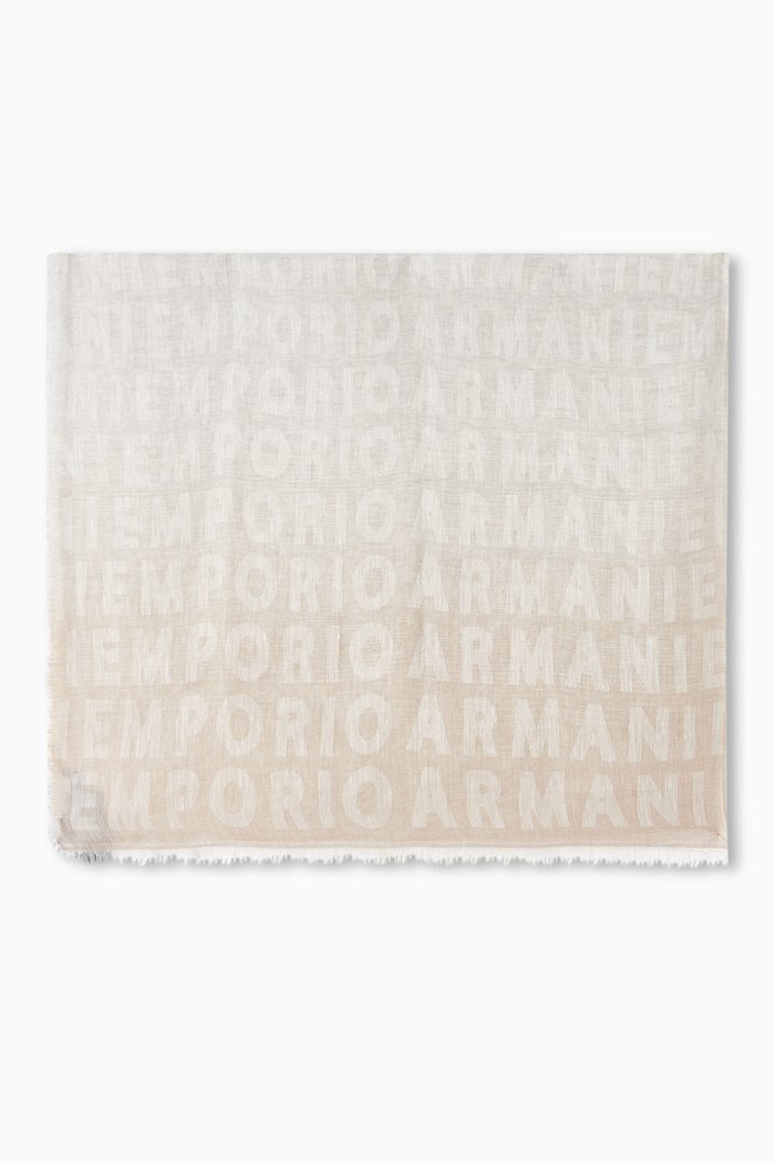 

All-over Logo Text Scarf, Neutral