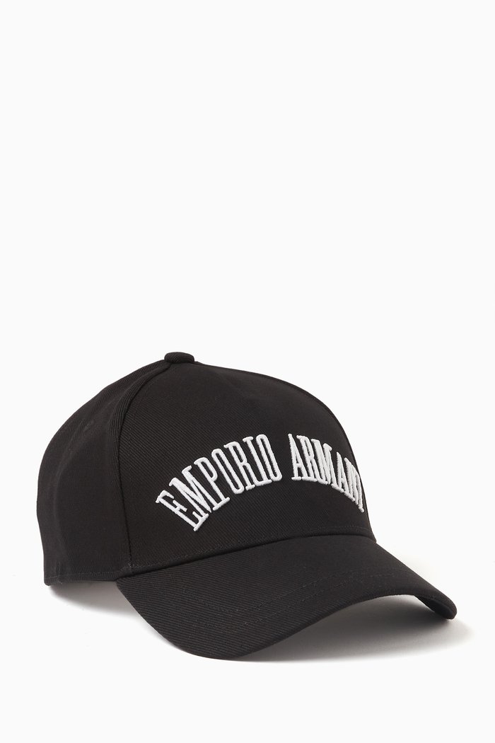 

Embroidered-logo Baseball Hat, Black