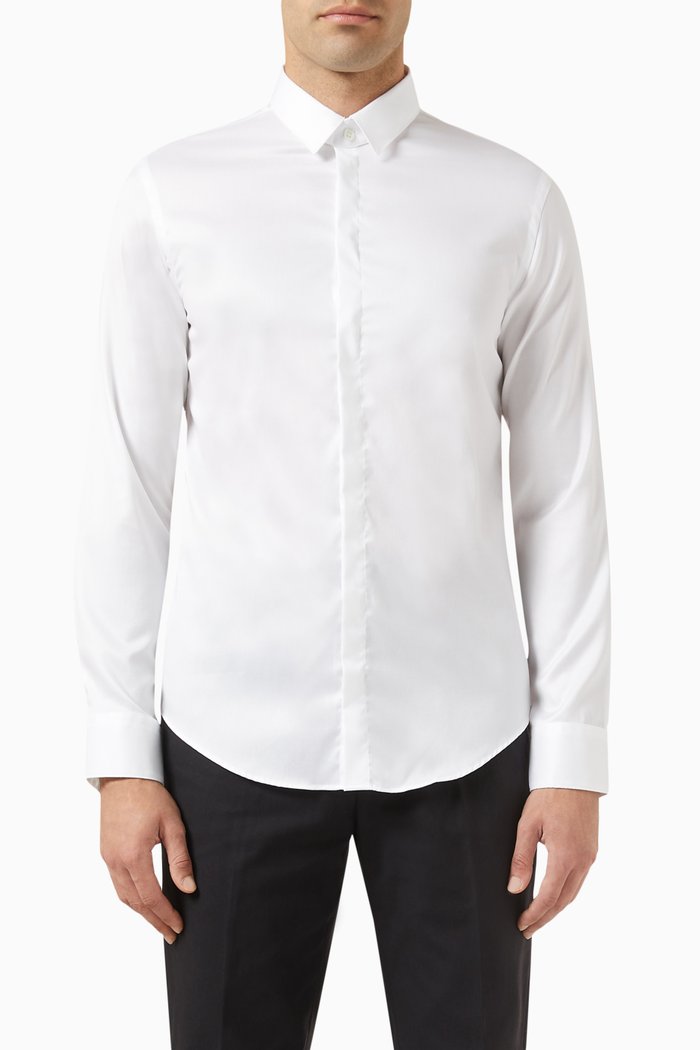 

Classic Shirt in Stretch Cotton Blend, White