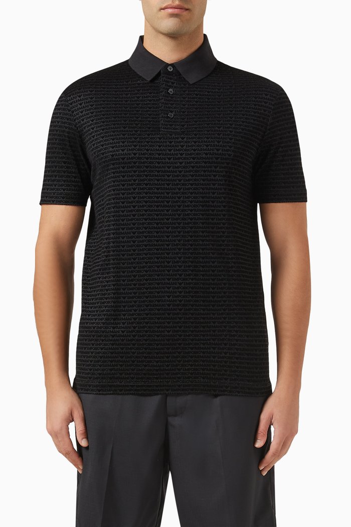 

Logo Polo Shirt in Cotton-blend, Black