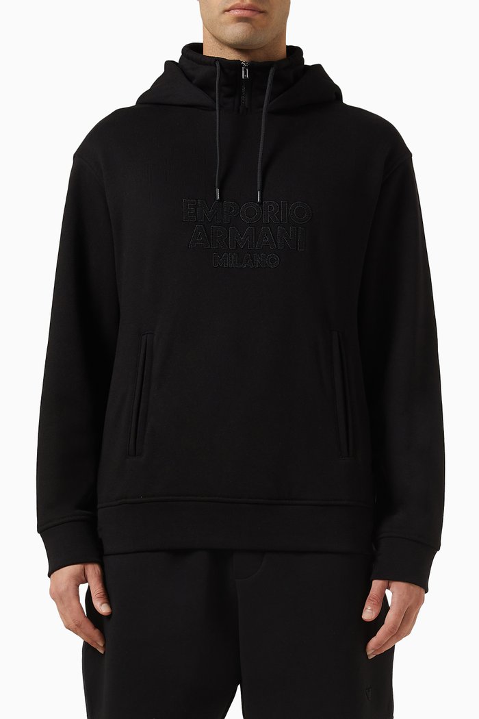 

Logo Hoodie in French Cotton Terry, Black