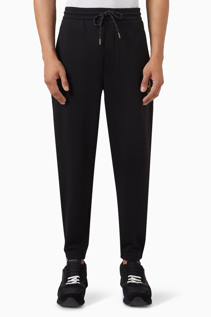 

Logo Jogger Pants in Cotton Jersey, Black