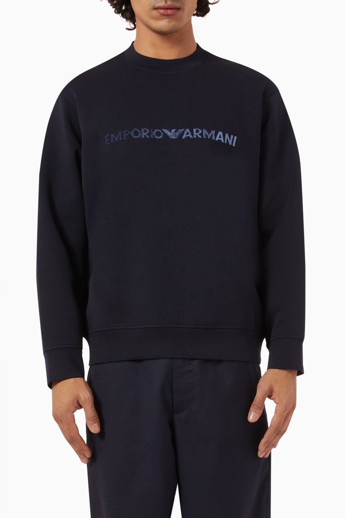 

Macro EA Sweatshirt in Cotton Jersey, Blue