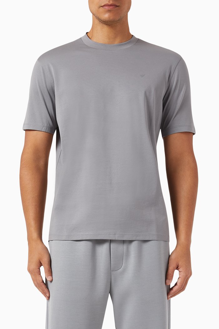 

Micro Eagle T-shirt in Cotton Jersey, Grey