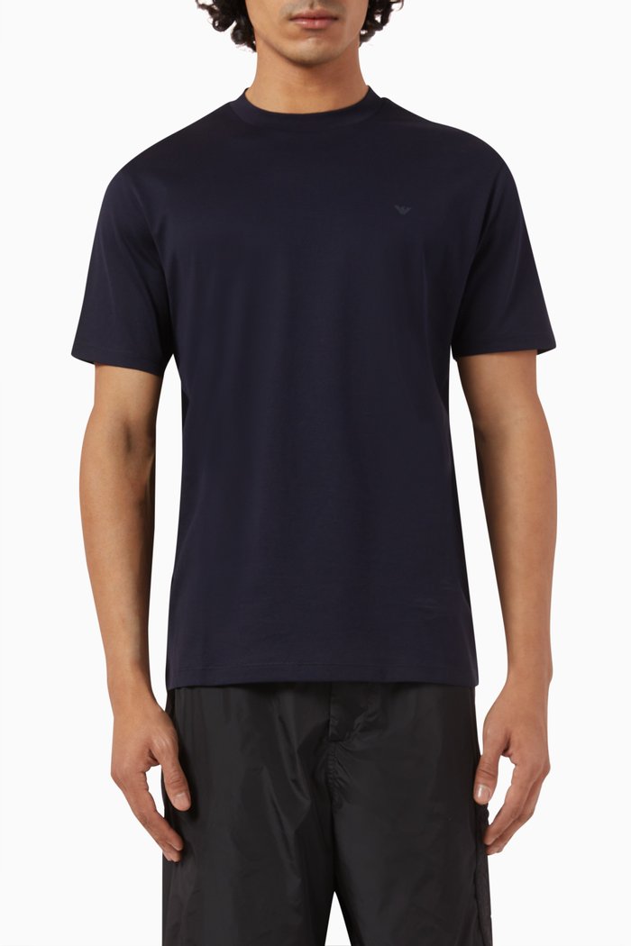 

Micro Eagle T-shirt in Cotton Jersey, Blue