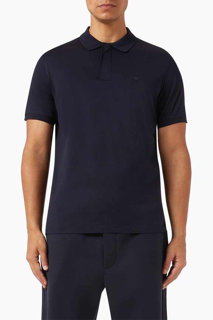 

Micro Eagle Polo Shirt in Piqué, Blue