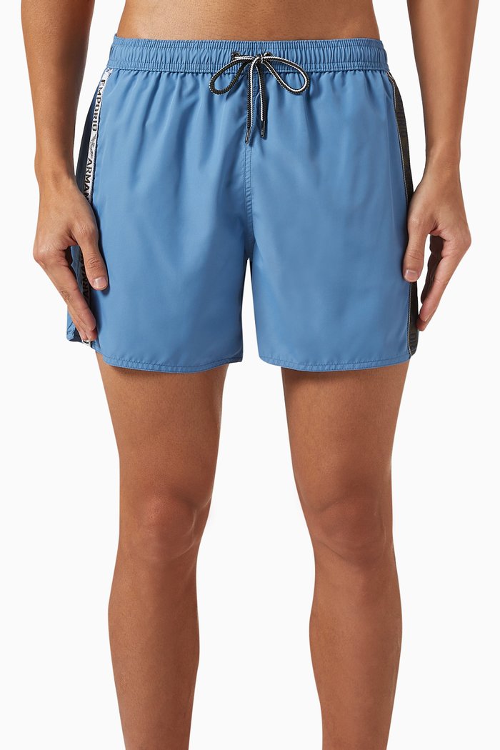 

EA Logo Swim Shorts in Nylon, Blue