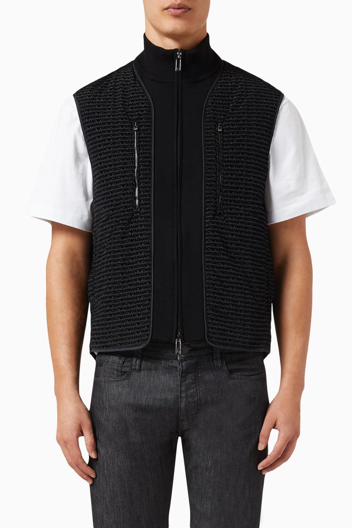 EA Logo Sleeveless Vest, Black