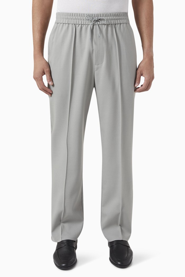 

Zipped-cuff Pants in Wool-blend, Grey