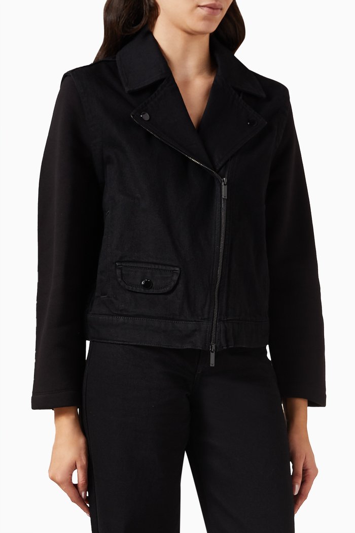 

Detachable-sleeve Jacket in Denim, Black