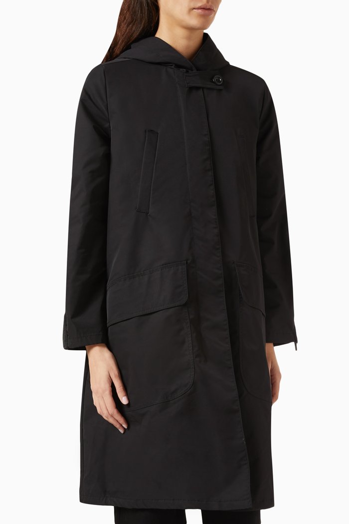 

EA Logo Hooded Coat, Black