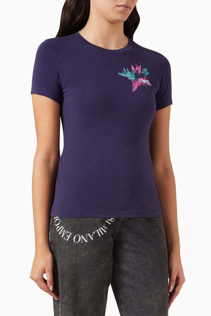 

Embroidered Logo T-shirt in Organic Cotton, Blue