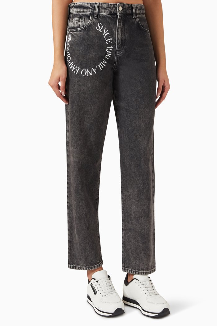 

Logo-print Jeans, Black