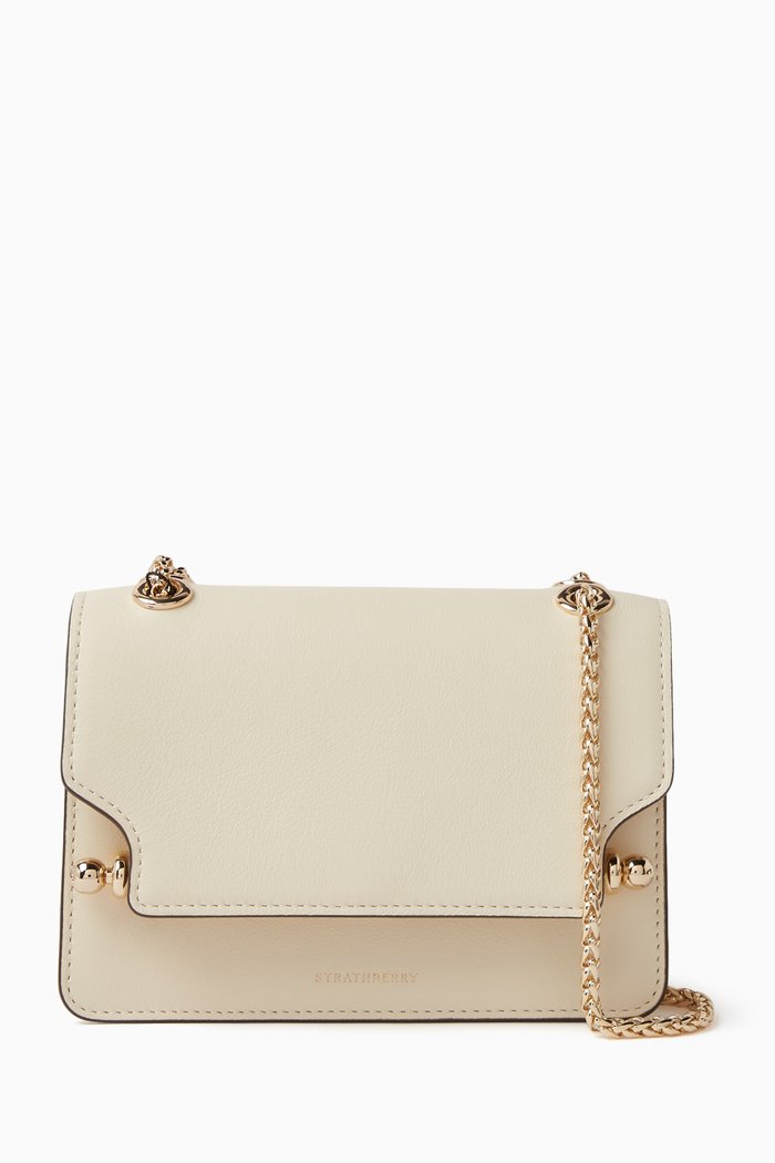 

Mini East/West Shoulder Bag in Calfskin, Neutral