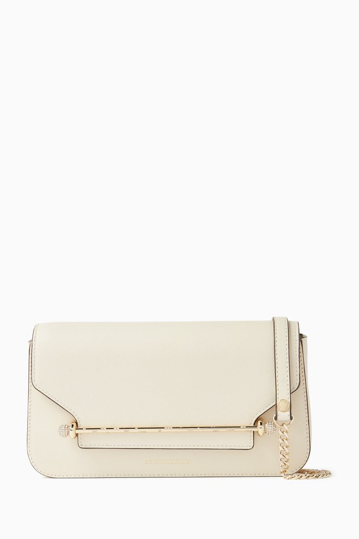 

East/West Omni Clutch Bag in Leather, Neutral