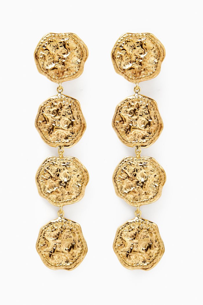 

Statement Feminine Waves Earrings in 18kt Gold-plated Brass