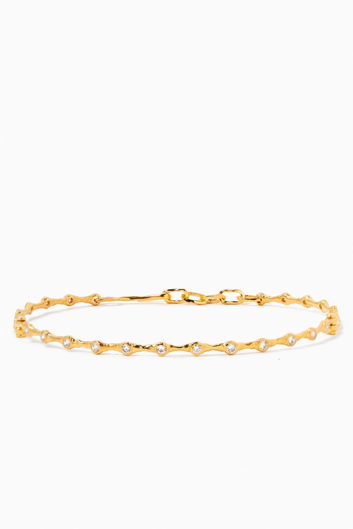 Waves Choker Necklace in 18k Gold-plated Brass