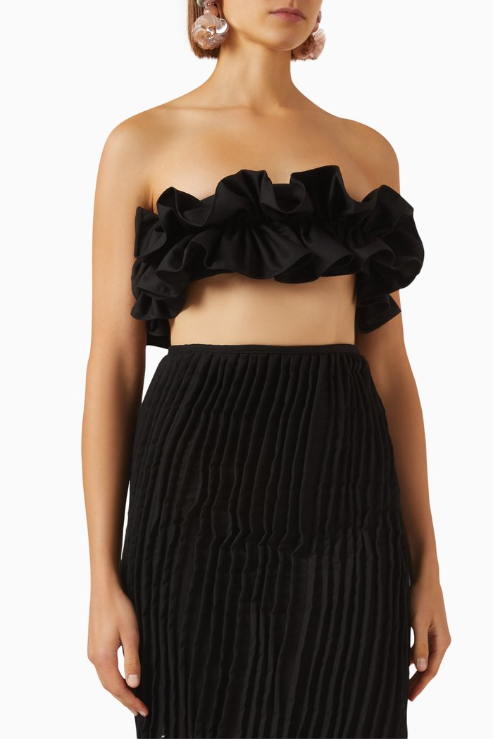

Sable Chaud Bustier Top in Taffeta, Black