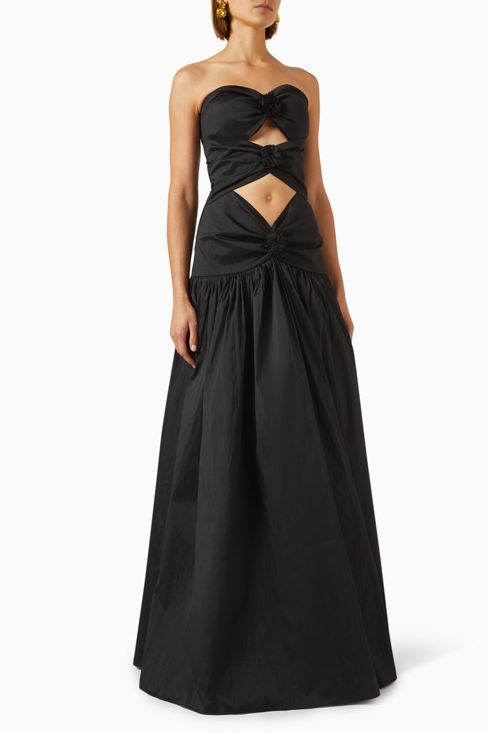 

Belle Du Nuit Dress in Silk-taffeta, Black