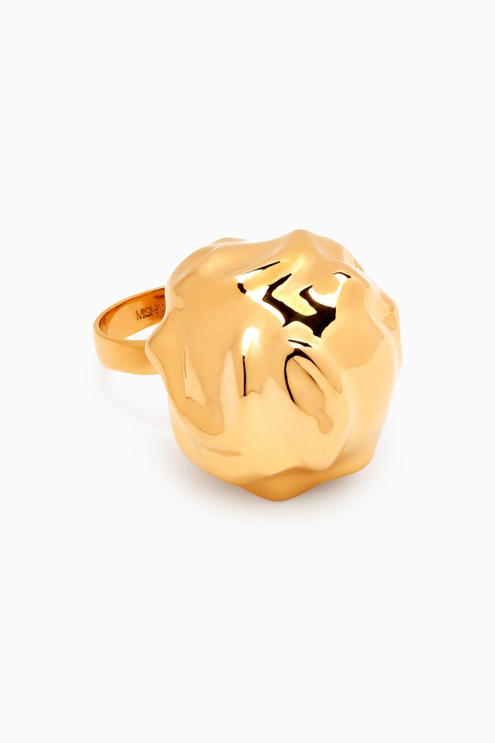 

Large Gemela Ring in 22kt Gold-plated Bronze