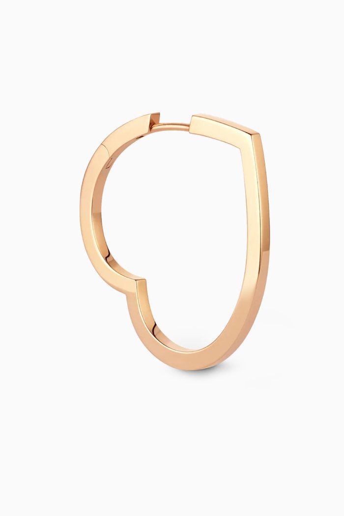 

Antifer Large Heart Single Earring in 18kt Rose Gold, Pink