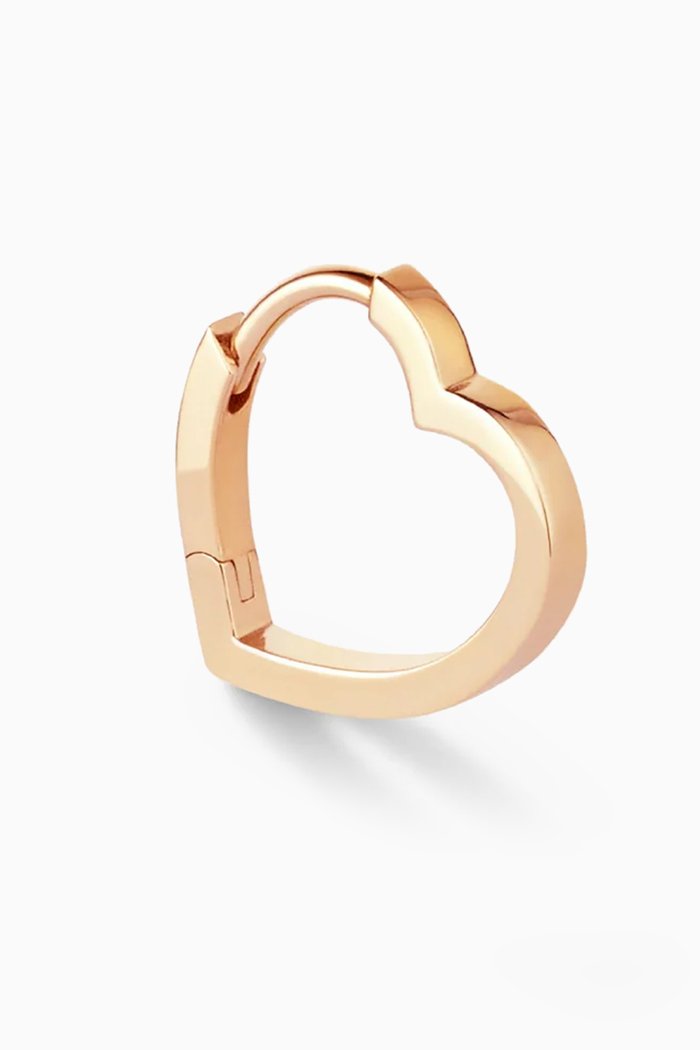 

Antifer Small Heart Single Earring in 18kt Rose Gold, Pink