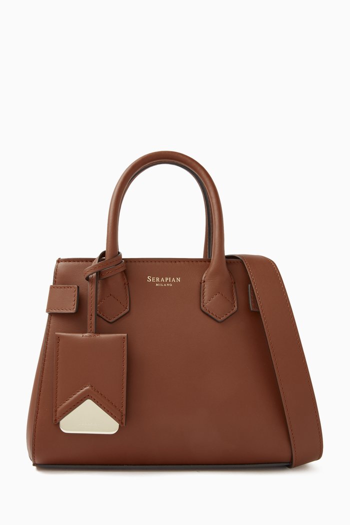 

Mini Meliné Bag in Seta Leather, Brown