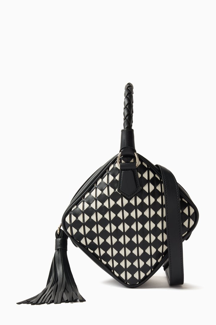 

Petra Geometric Handbag In Mosaico Nappa, Multicolour