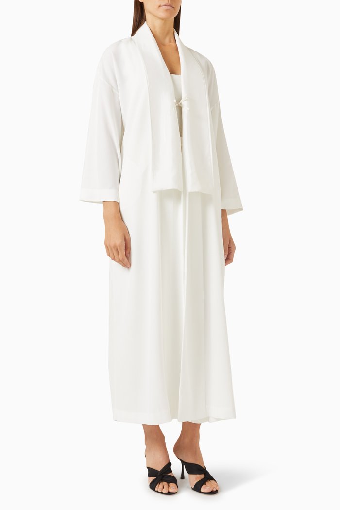 

Kimono Abaya in Crepe, White