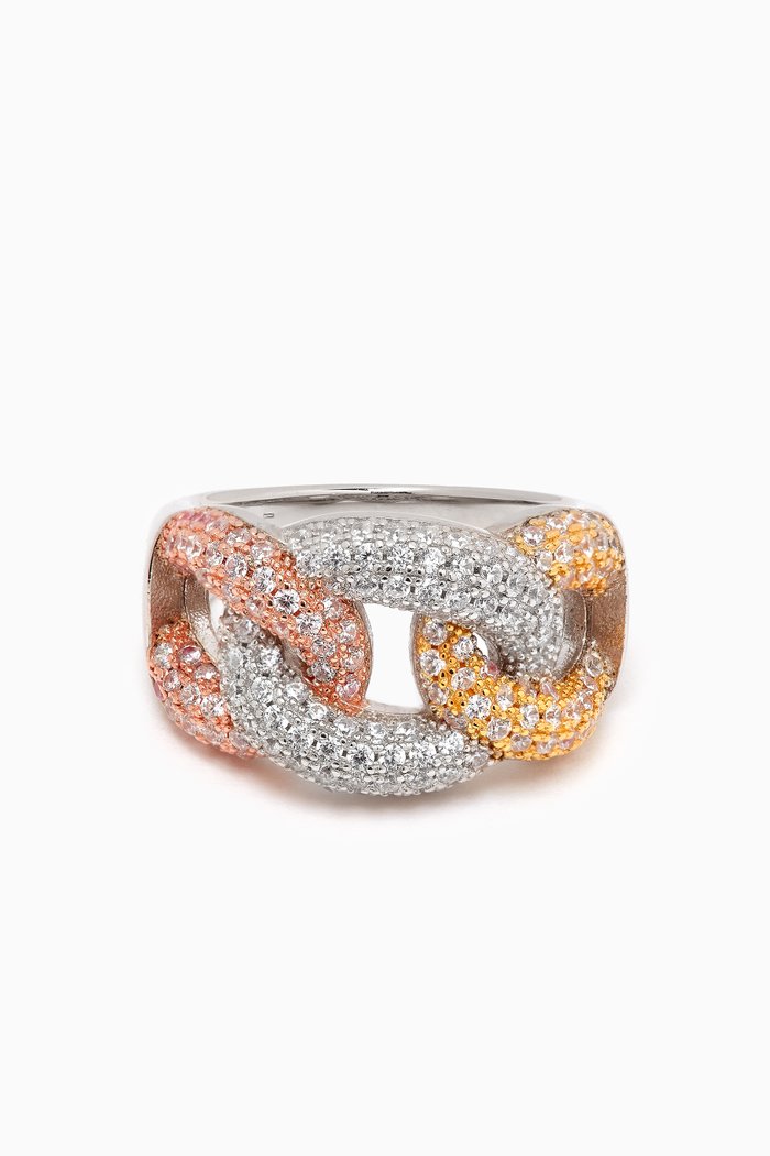 

Chain Link Ring in Sterling Silver, Rose gold
