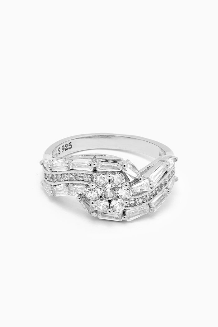 Combining-style Stone Ring in Sterling Silver