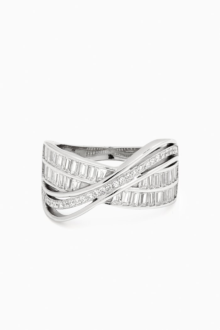 

Sriss-cross Stone Ring in Sterling Silver