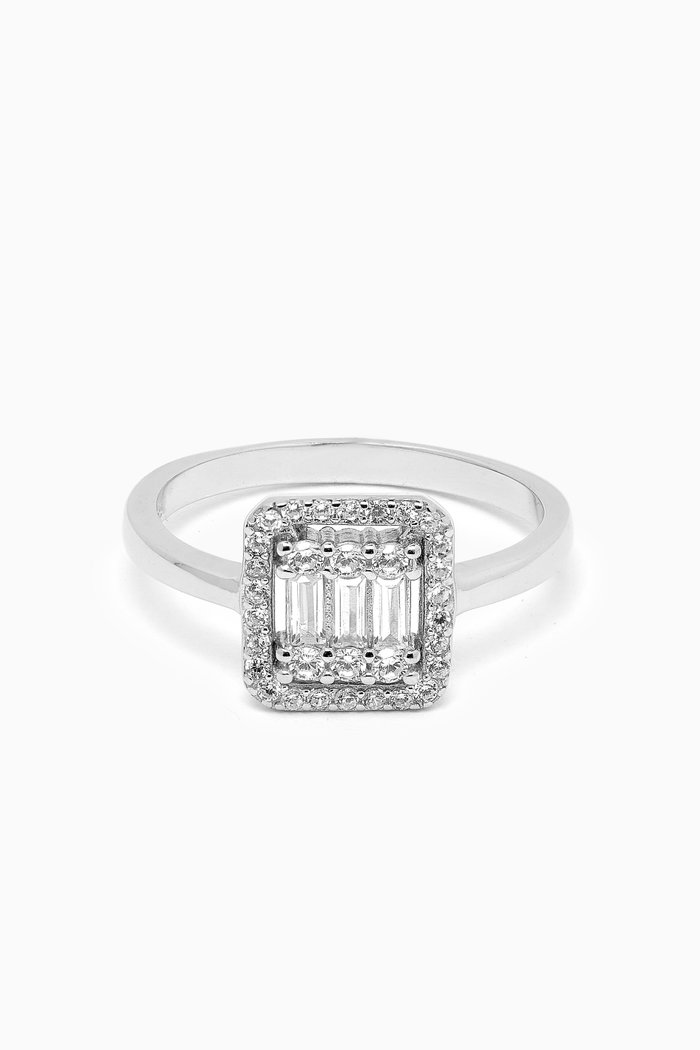 

Square Stone Ring in Sterling Silver