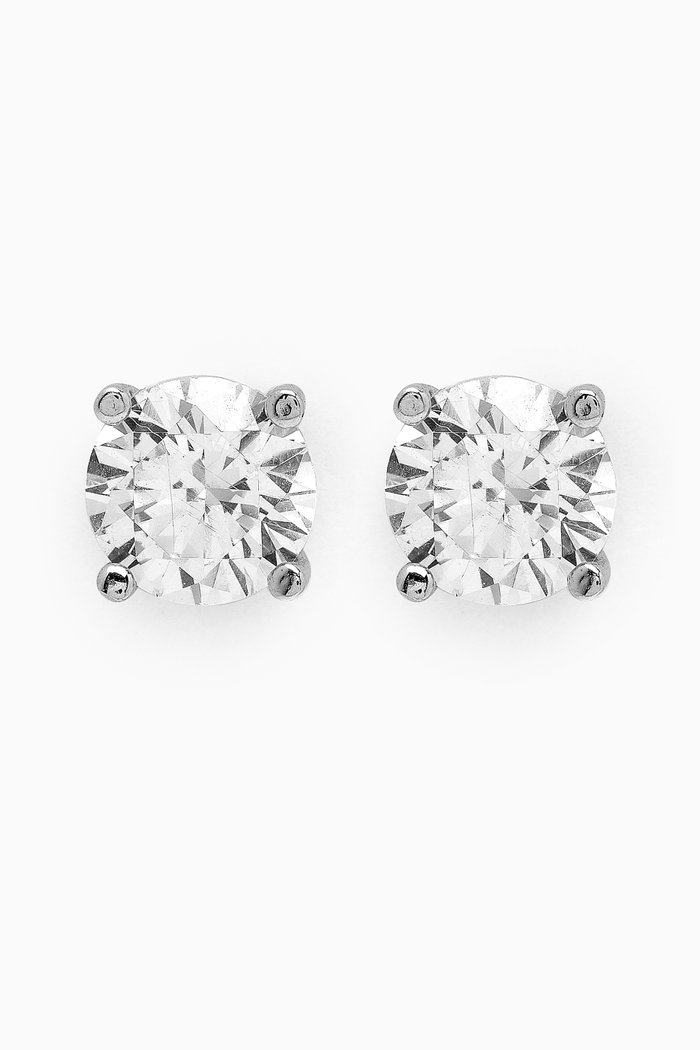 Crystal Stud Earrings in Sterling Silver