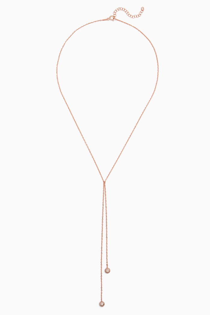 

Lariat Stone Necklace in Rose Gold-plated Sterling Silver