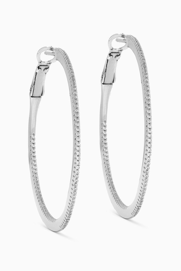

Stone Hoop Earrings in Sterling Silver