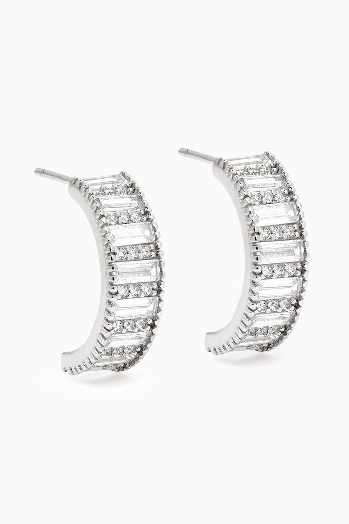 

Crystal Huggies in Sterling Silver