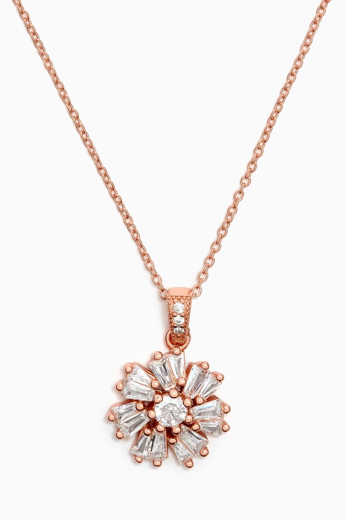 

Wind Rose Pendant Necklace in Rose Gold-plated Sterling Silver
