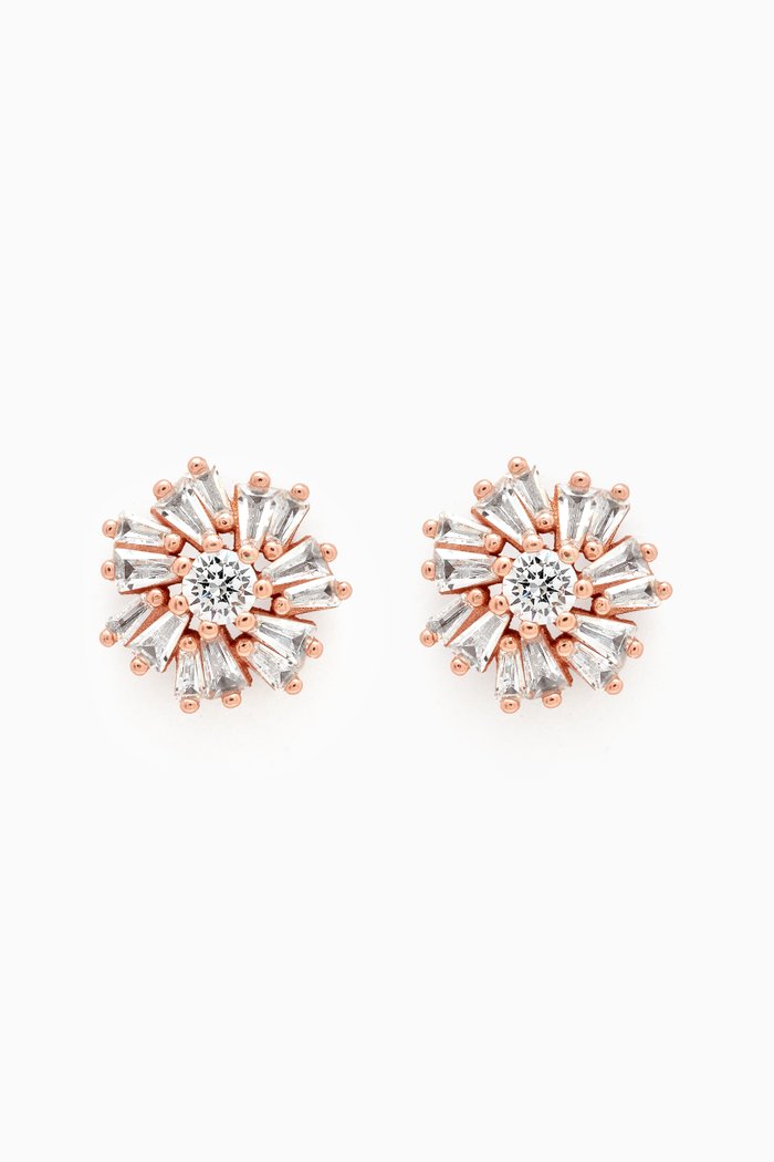 

Wind Rose Stud Earrings in Rose Gold-plated Sterling Silver