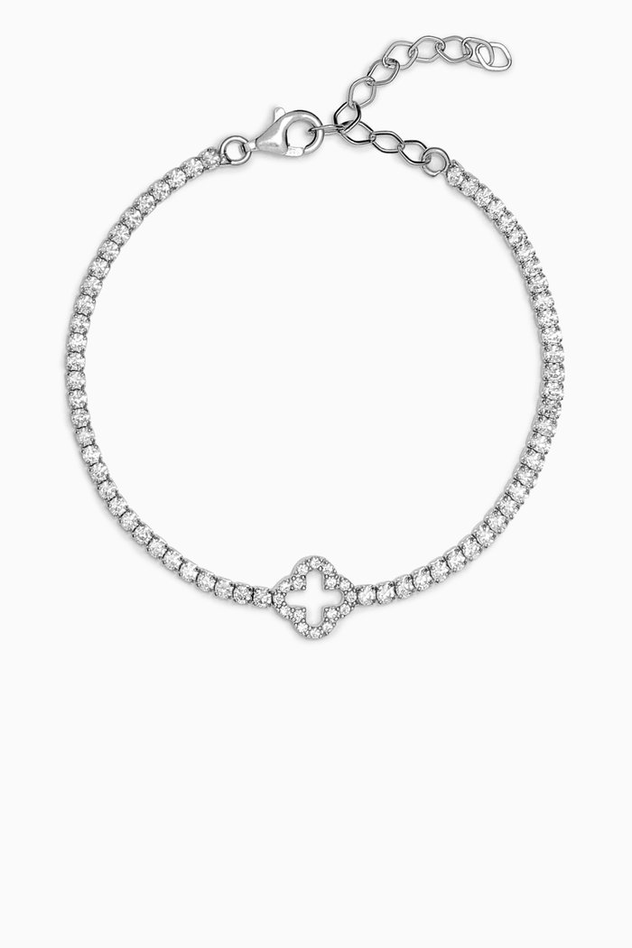 Clover Stone Bracelet in Sterling Silver