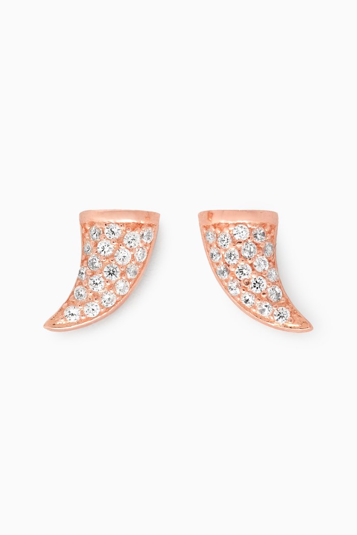 

Triangle Stone Stud Earrings in Rose Gold-plated Sterling Silver