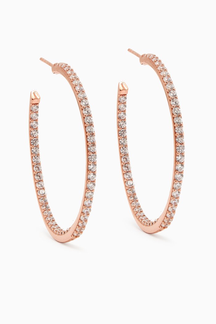 

Stone Hoop Earrings in Rose Gold-plated Sterling Silver
