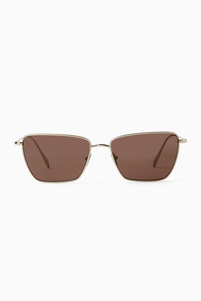 

D-frame Sunglasses in Metal, Brown