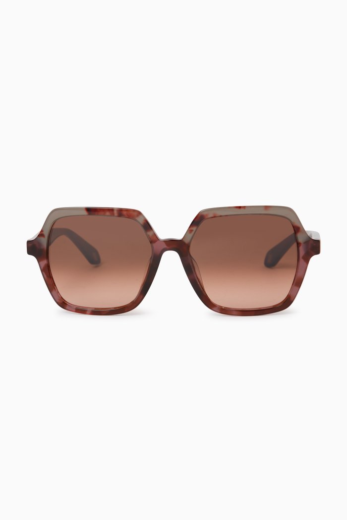 

Oversized Square Sunglasses in Acetate, Brown