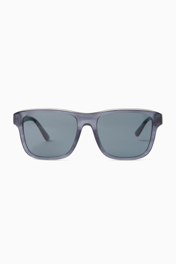 Pillow Frame Sunglasses in Bio-acetate, Blue