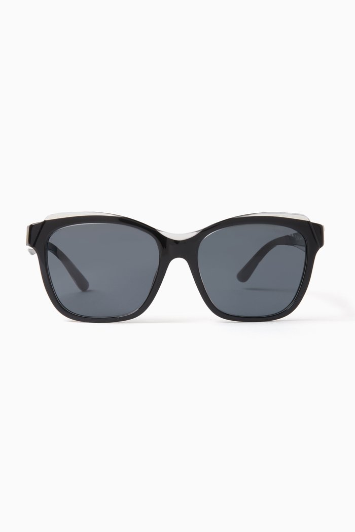 

D-frame Havana Sunglasses in Acetate, Grey