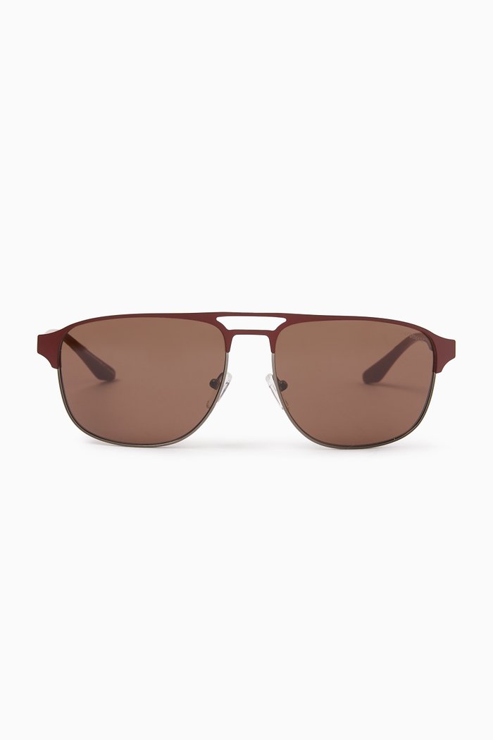 Aviator Sunglasses in Metal, Brown