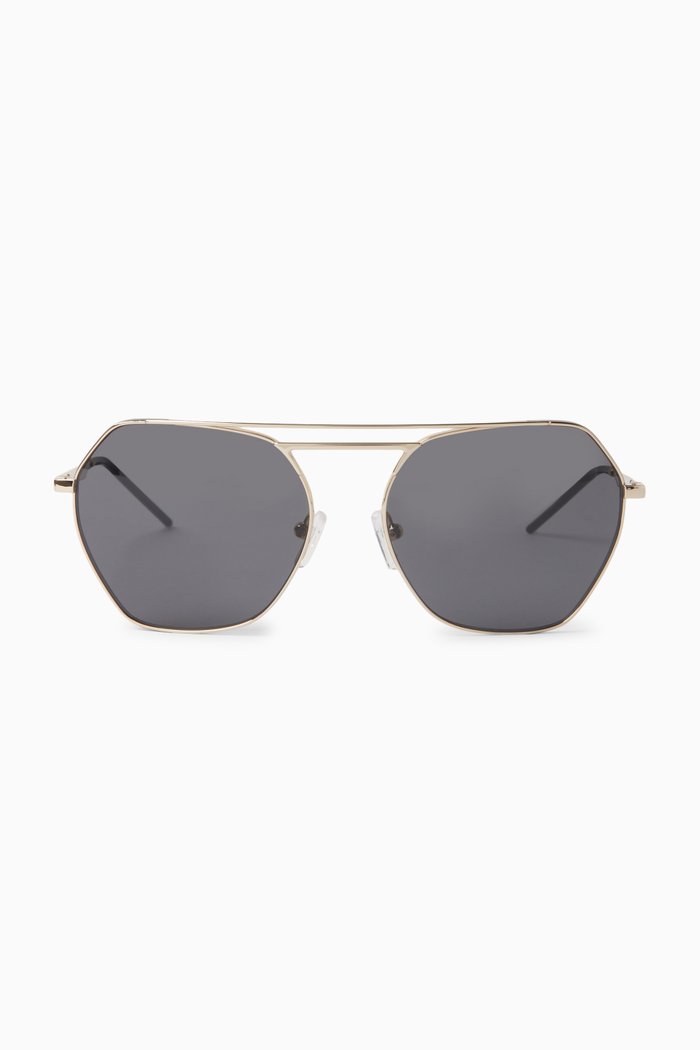 

Geometric Sunglasses in Metal, Grey