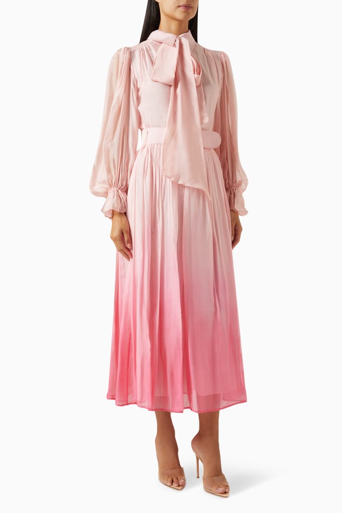 

Cassie Midi Dress in Silk Blend, Pink